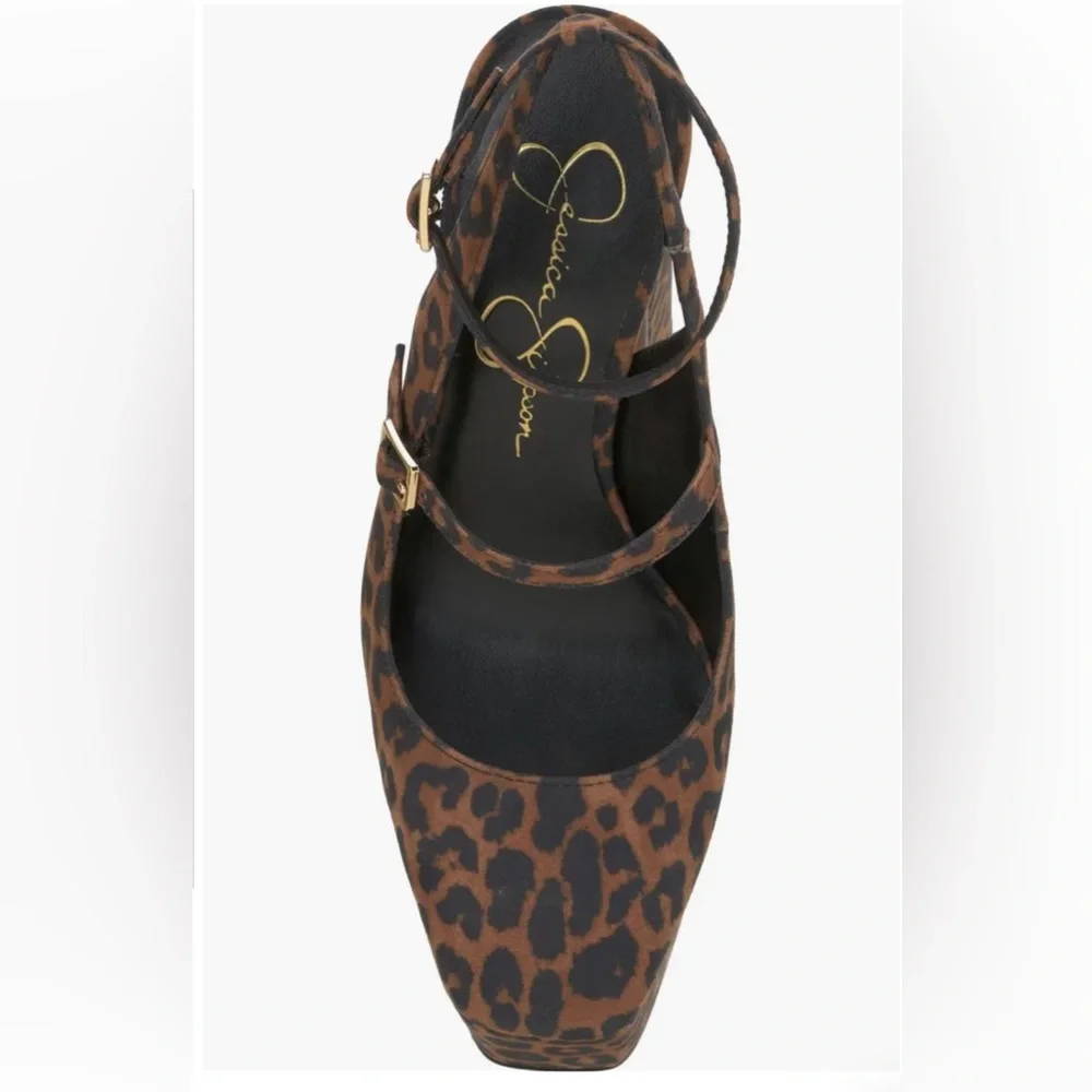 Jessica Simpson Leopard Print Platform Mary Jane Pumps